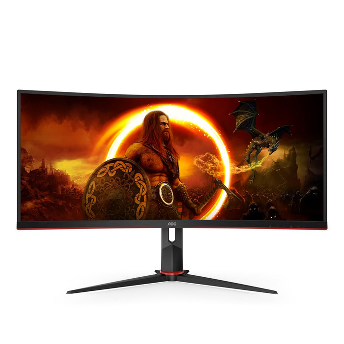 AOC CU34G2X/BK 34 Извит 1500R 21:9 VA, WLED, 3440x1440 144Hz, 4ms, 1ms, 300cd/m2, 3000:1 (80M:1 динамичен), 178/178, sRGB119, Fli