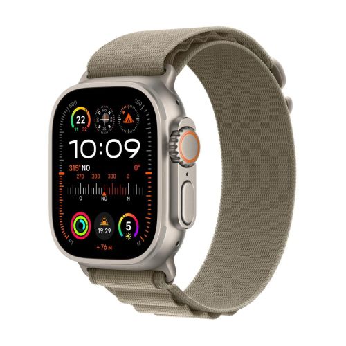 Apple Watch Ultra 2 GPS + Cellular 49mm Titanium Case with Olive Alpine Loop Large EU MRF03