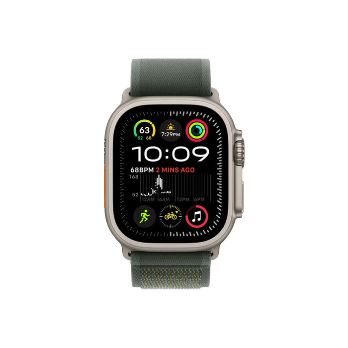 Apple Watch 49mm Loop: Green Trail Loop - M/L - Естествено титаниево покритие