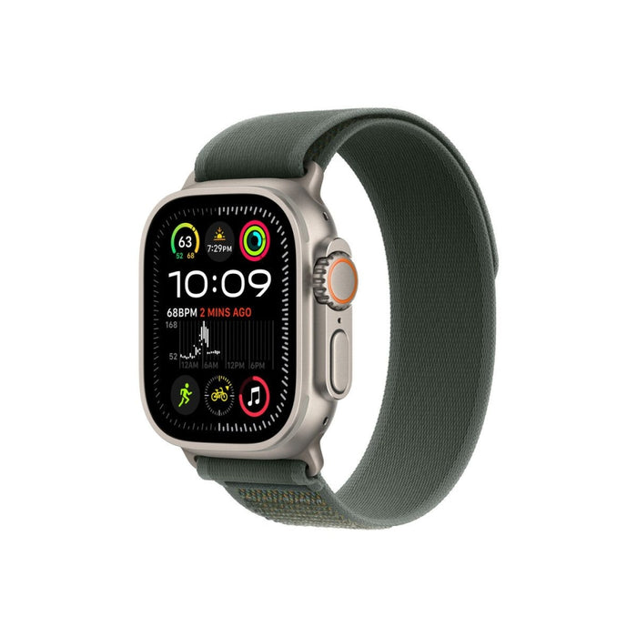 Apple Watch 49mm Loop: Green Trail Loop - M/L - Естествено титаниево покритие