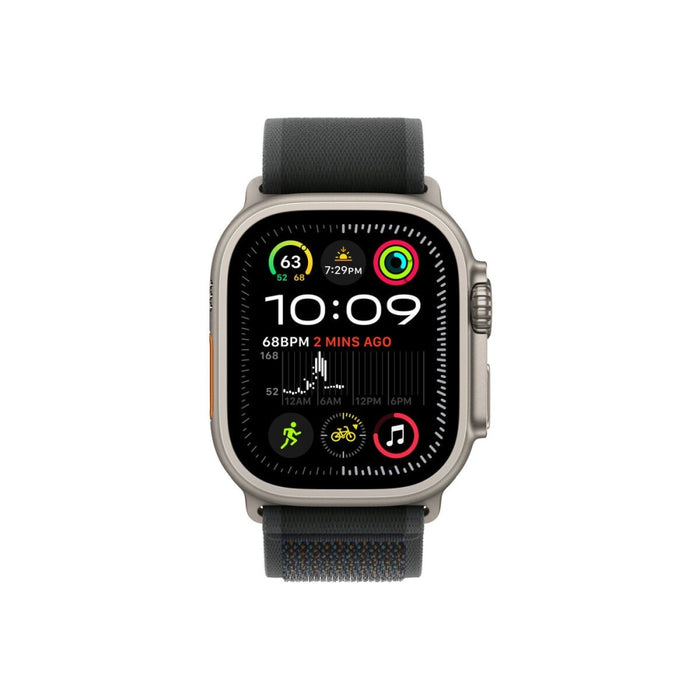 Apple Watch 49mm Loop: Черен Trail Loop - M/L - Естествено титаниево покритие