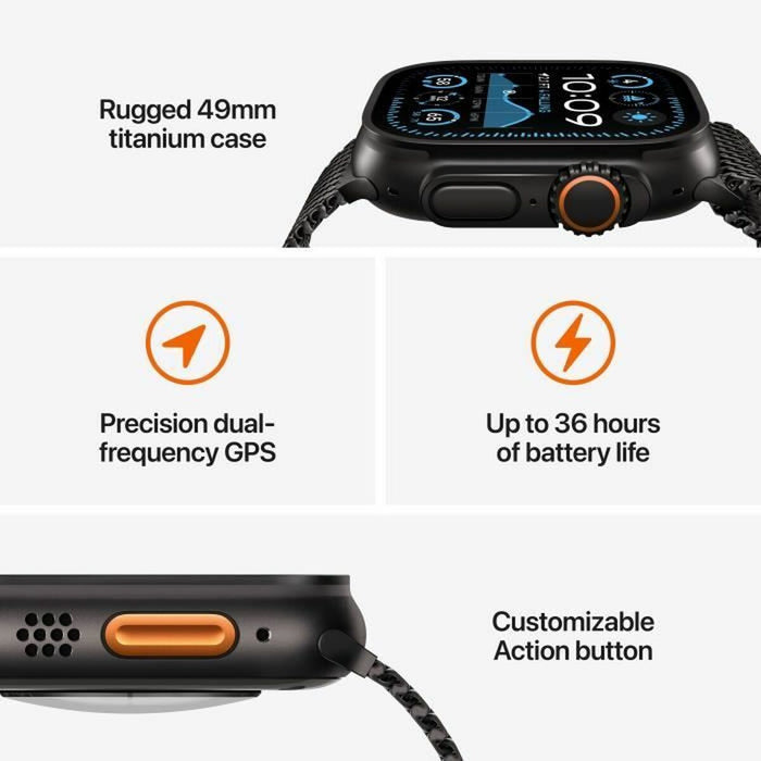 Смарт часовник Apple watch ultra 2 gps Черен 49 mm