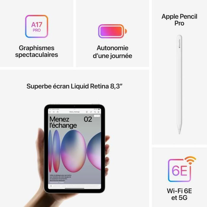 Таблет Apple iPad mini 8,3" 256 GB Сив