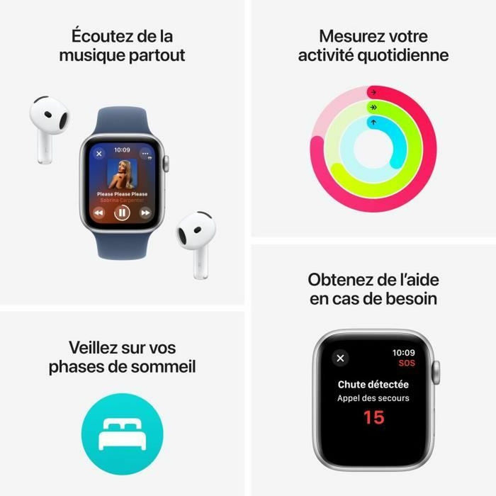 Смарт часовник Apple Watch SE Син Сребрист Ø 44 mm