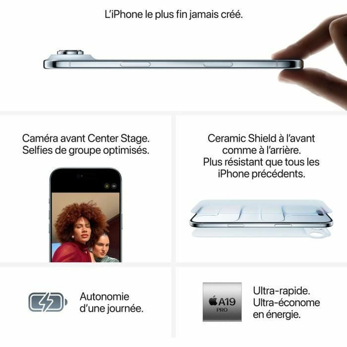 Смартфони Apple iPhone Air 6,5" A19 Pro 512 GB Златен