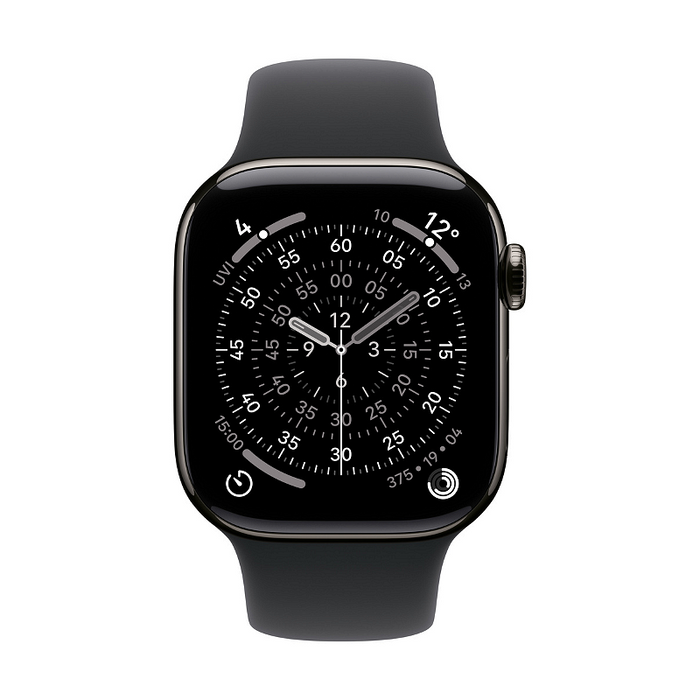 Смарт часовник Apple Watch 11 Cell 42mm Slate/Black Band M/L mf8t4