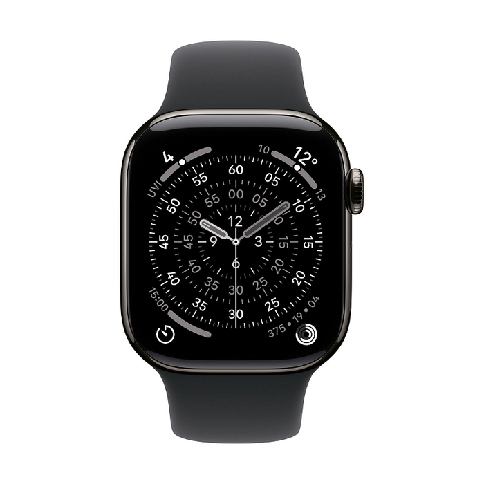 Смарт часовник Apple Watch 11 Cell 42mm Slate/Black Band S/M mf8r4