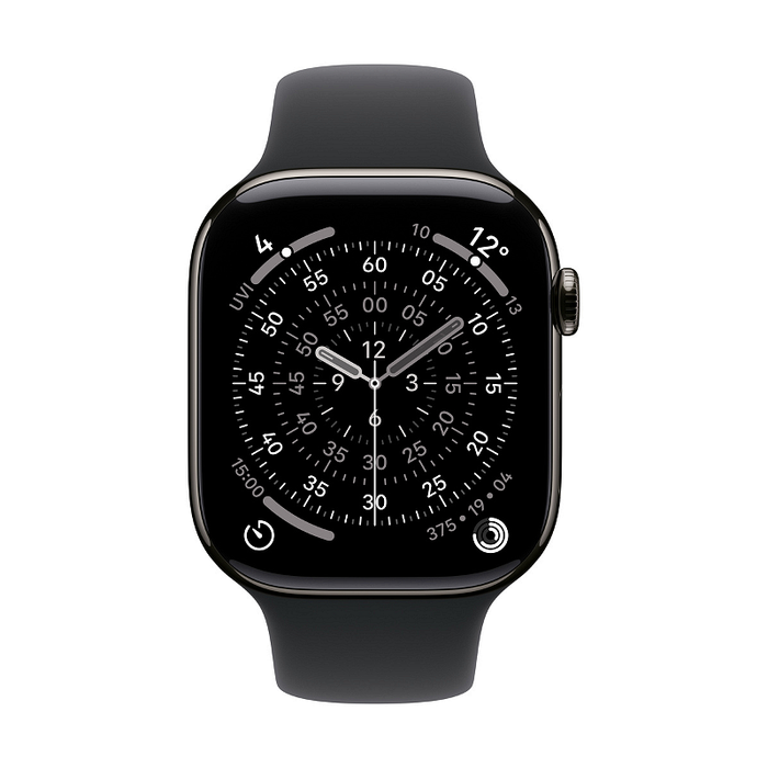 Смарт часовник Apple Watch 11 Cell 46mm Slate/Black Band S/M mfd14
