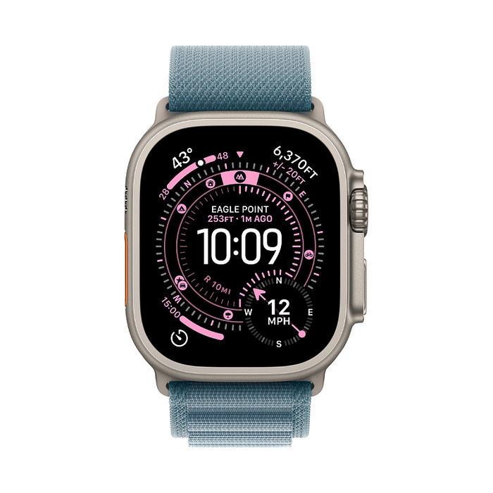 Смарт часовник Apple Watch Ultra 3 49mm Nat/Blue Alpine Loop S mewk4 , 1.98