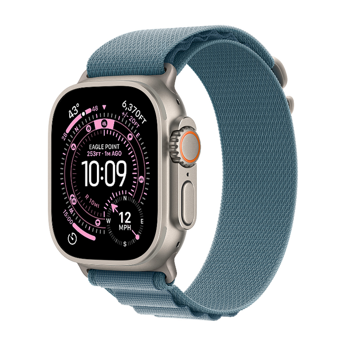 Смарт часовник Apple Watch Ultra 3 49mm Nat/Blue Alpine Loop S mewk4 , 1.98