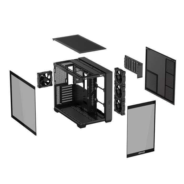 Кутия ASUS A32 PLUS Tempered Glass + 4 ARGB Вентилатора - Black