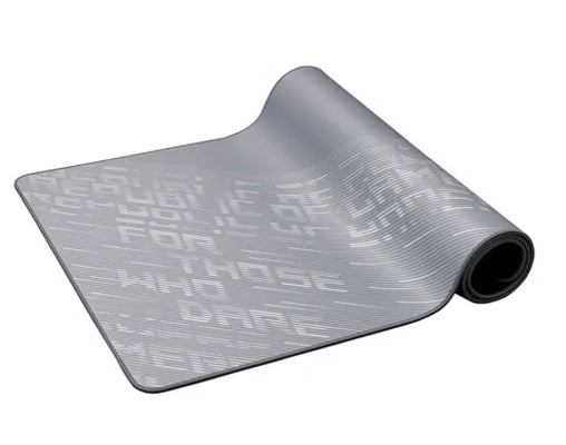 Подложка за мишка за игри Asus ROG Scabbard II Arctic Grey XXL, водо-масло-прахоустойчива, издръжливи ръбове против протриване, неплъзгаща се гумена основа, 400 x 900 x 3 mm, сива