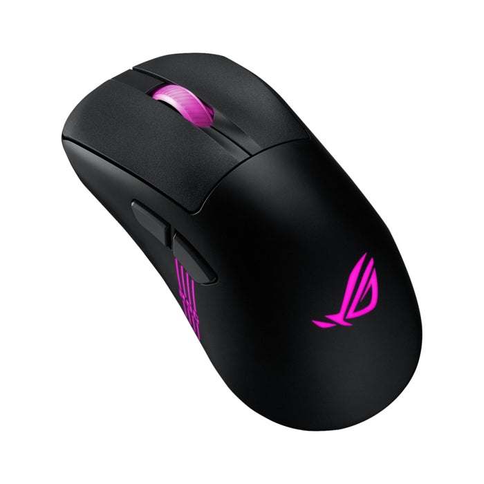Безжична игрална мишка Asus ROG Keris II Origin, 65 g лека, ергономична, Push-Fit гнездо за превключвател, 42K оптичен сензор, ROG Micro Switch II, ROG Omni приемник, 5 програмируеми бутона, черен