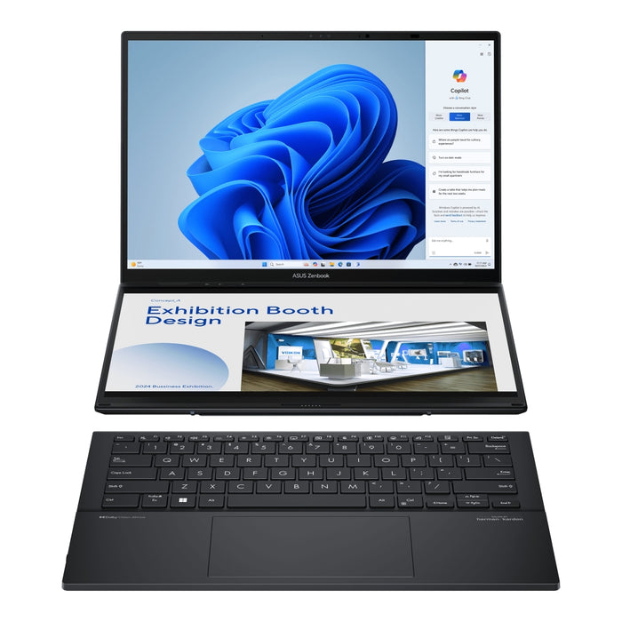 Asus ZenBook Duo 14 UX8406MA-PZ346X, Screen Pad Plus, Intel ULTRA 7 155H ,14" OLED, WQXGA+ ( 2880X1800 ) 16:10 Touch, 32GB LPDDR5X (на bd), 1TB SSD, Софт клавиатура, Windows11 Pro, СИВ