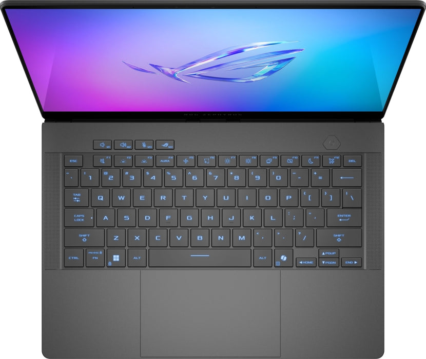 Asus ROG Zephyrus 14, GA403WR-QS092W, AMD Ryzen AI 9 HX 370 2.0GHz (36MB кеш, до 5.1GHz),14.0 OLED WQXGA+(WQ+) 2880*1800 16:10 400nits, 120 Hz,LPDDR5X 32GB (onbd), 1TB G4, RTX5070 Ti 12GB, Wi-Fi 7, Backlit Kbd 1-Zone RGB, Windows 11, сив