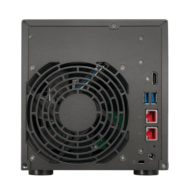 Asustor Lockerstore 4 AS6604T, 4-Bay NAS, Intel Apollo Lake Quad-Core J4125 до 2,7 GHz, 4 GB SO-DIMM DDR4, M.2 слотове (2280 NVMe SSD) x2, GbE x 2, USB 3.2 x 3, HDMI 2.0, WOW (Wake on WAN), WOL, система Режим на заспиване, AES-NI хардуерно криптиране