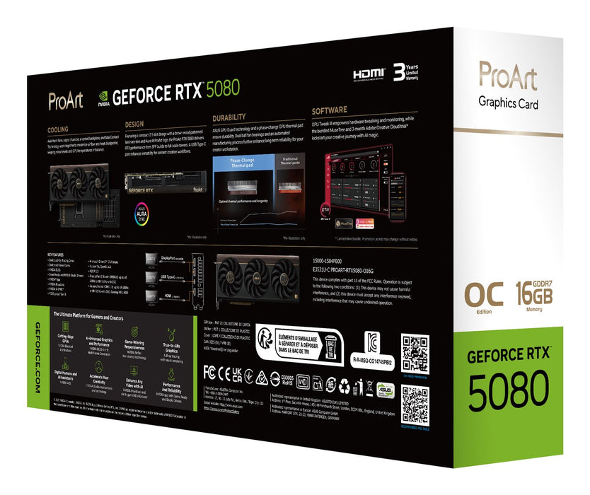 ASUS ProArt -RTX5080-O16G NVIDIA GeForce RTX 5080 16 GB GDDR7