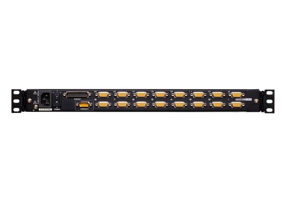 KVM Конзола ATEN CL5716M, 17" 16-Port PS/2-USB VGA Single Rail LCD KVM Switch