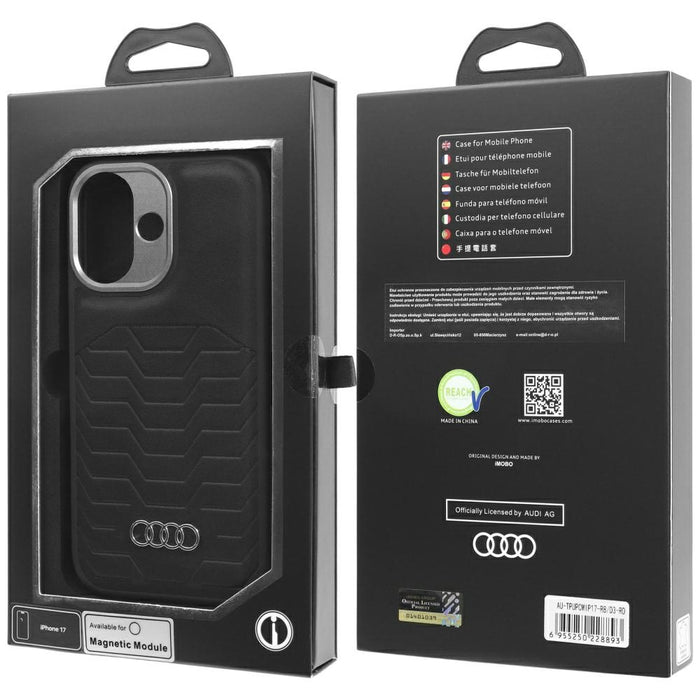 Калъф Audi GT Synthetic Leather MagSafe за iPhone 17 - черен