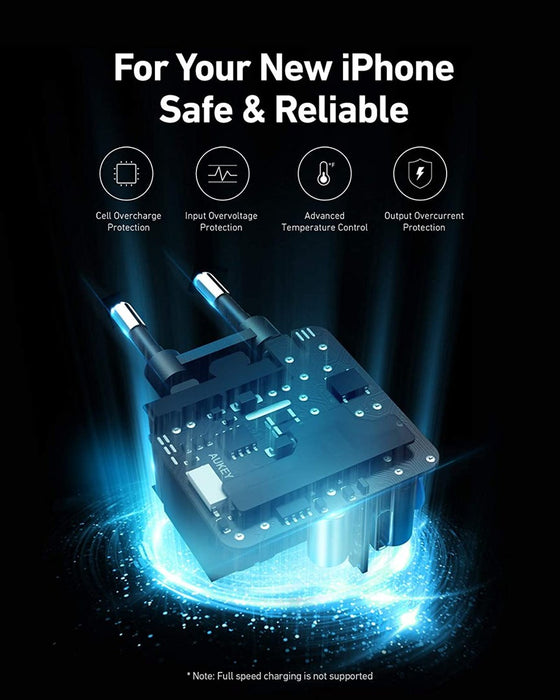 AUKEY PA-F1S Swift зарядно за мобилни устройства Черно 1xUSB C Power Delivery 3.0 20W 3A