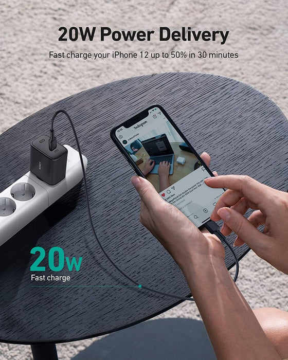 AUKEY PA-F1S Swift зарядно за мобилни устройства Черно 1xUSB C Power Delivery 3.0 20W 3A