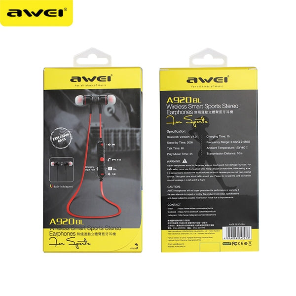 Спортни слушалки AWEI M1 магнитни, черни