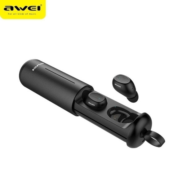 AWEI слушалки M0 5.0 T55 TWS+ със станция за зареждане, черни