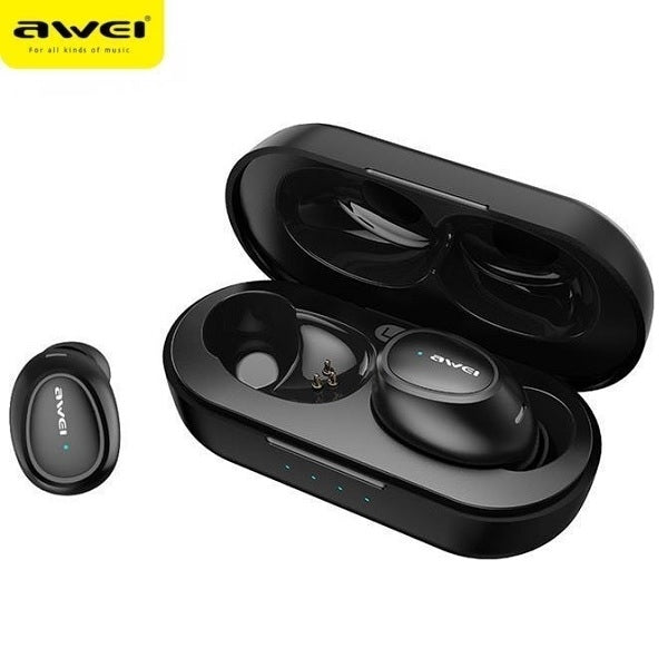 AWEI M0 5.0 T16 TWS+ слушалки с докинг станция, черни