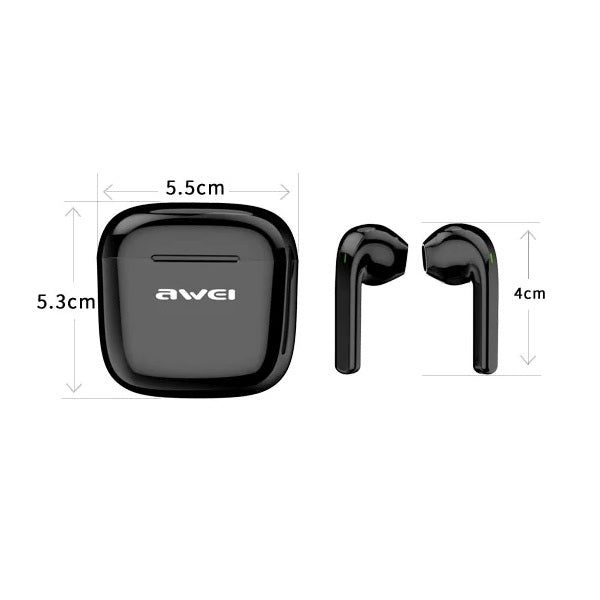 AWEI M0 5.0 T26 TWS+ слушалки със станция за зареждане, черни
