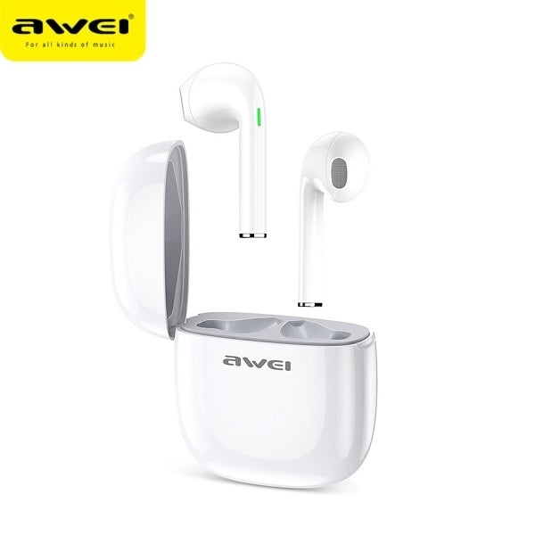 AWEI M0 5.0 T28 TWS+ слушалки със станция за докинг, бели