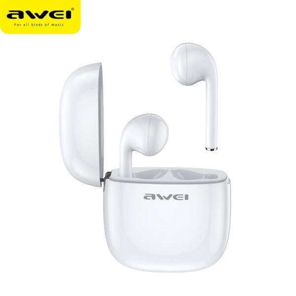 AWEI M0 5.0 T28 TWS+ слушалки със станция за докинг, бели