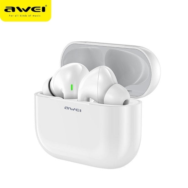 Слушалки AWEI M0 5.0 T29 TWS+ със станция за зареждане, бели