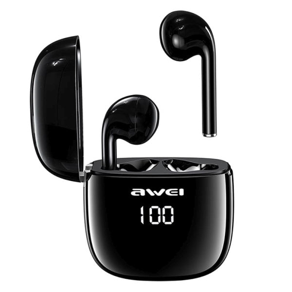 AWEI M1 5.0 TWS+ слушалки със станция за зареждане, черни