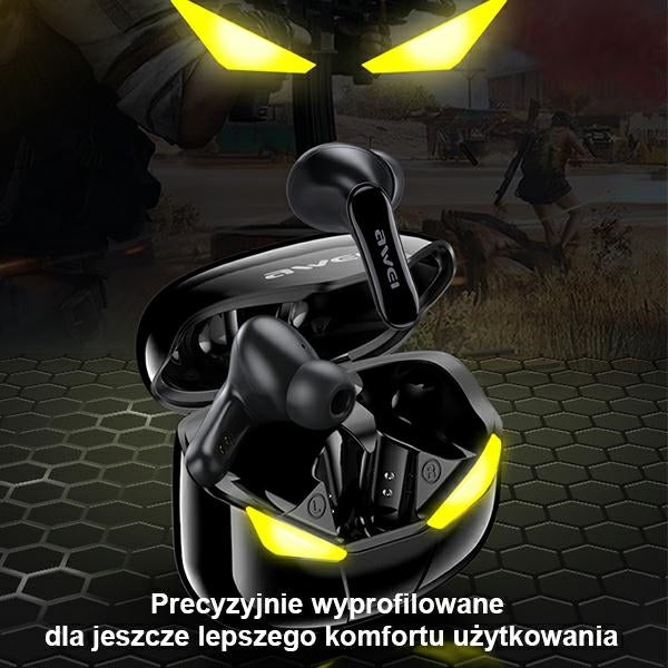 AWEI слушалки M0 5.0 T35 TWS+ с станция за зареждане, гейминг, черни