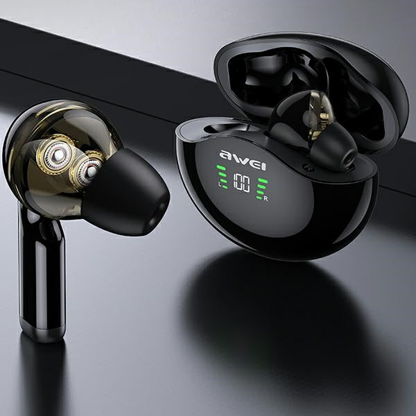 AWEI M1 TWS+ слушалки с доковна станция 5.3, черни
