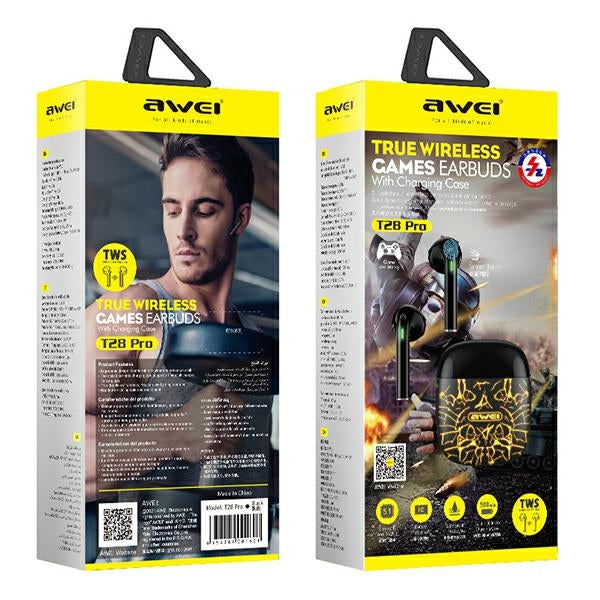 AWEI M0 5.0 T28 Pro TWS+ слушалки с докинг станция, черни