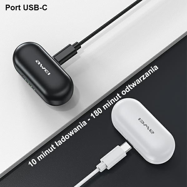 AWEI M0 5.1 T13 Pro TWS+ слушалки с докинг станция, черни
