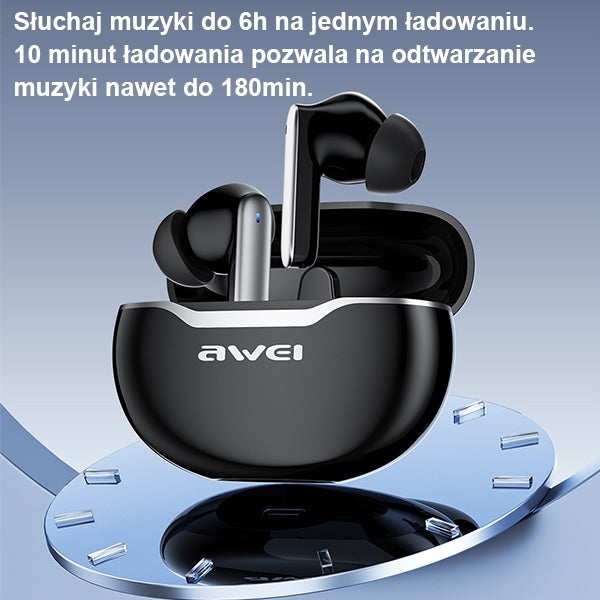 AWEI M0 T50 TWS+ слушалки с докинг станция, черни