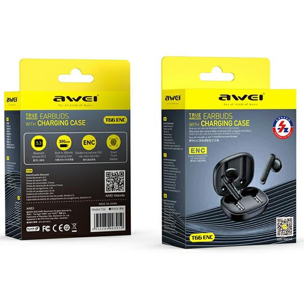 AWEI слушалки M0 5.3 T66 TWS+ със станция за зареждане, черни