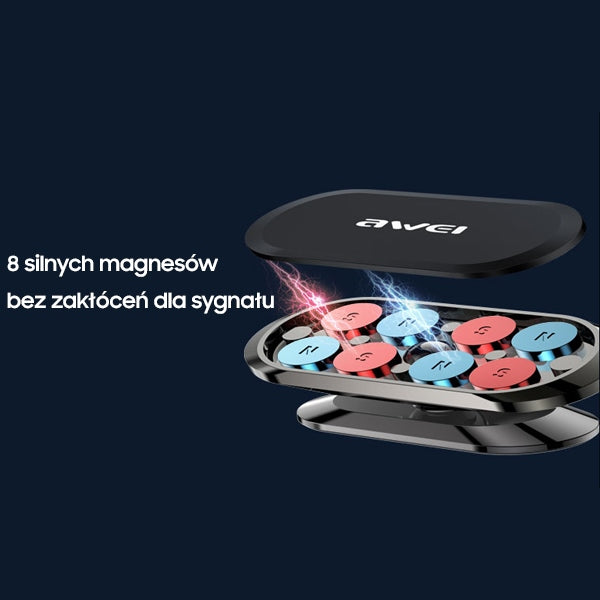 Магнитна автомобилна стойка AWEI X20 за кокпит, сива