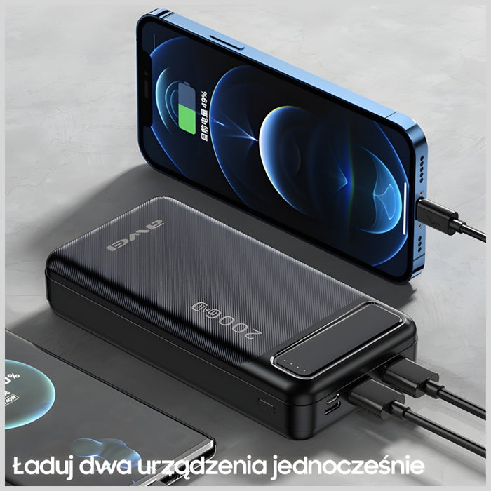 AWEI PowerBank P6K черен с USB-C/Micro-USB
