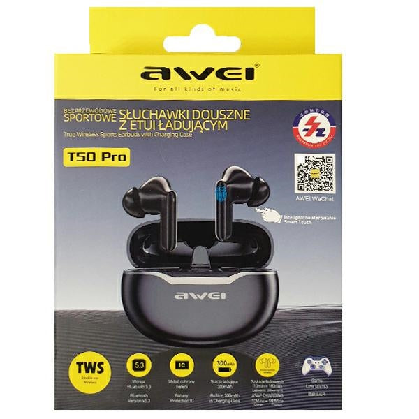 AWEI слушалки M0 5.3 T50 ENC TWS + докинг станция, черни