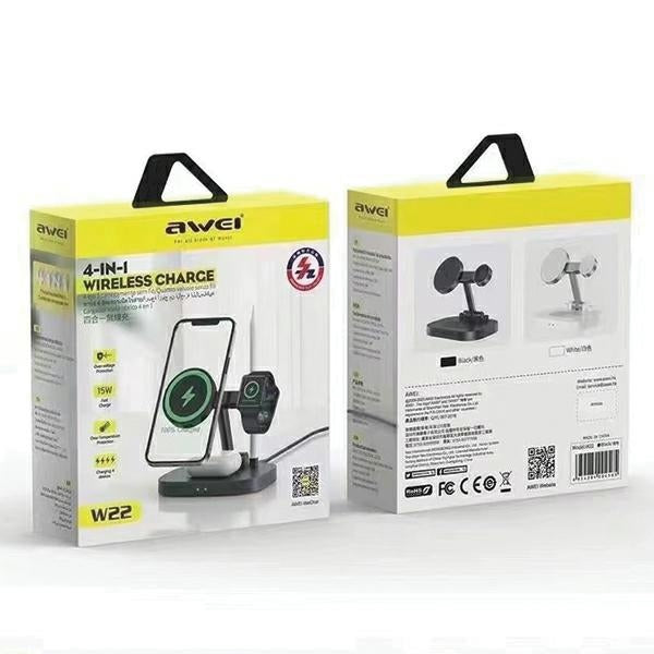 Индукционно зарядно AWEI M0 4в1 Fast Charging, черно