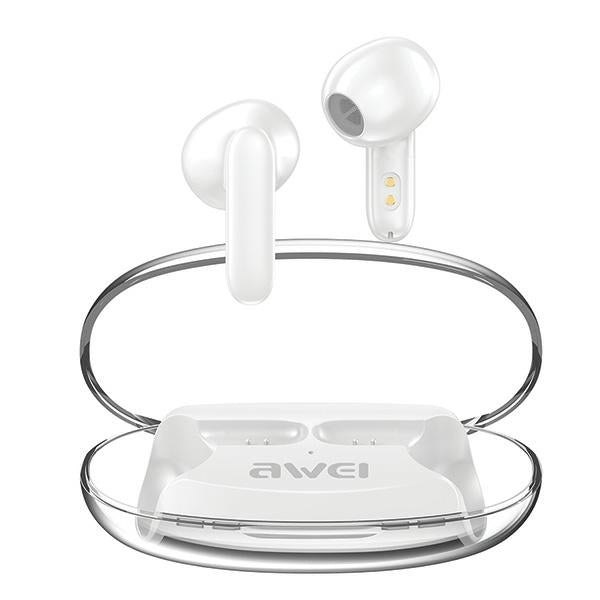 AWEI слушалки T85 ENCTWS 5.3 Bluetooth с докинг станция, бели