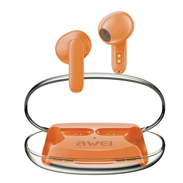 Слушалки AWEI M0 5.3 T85 ENCTWS със станция за зареждане, оранжеви