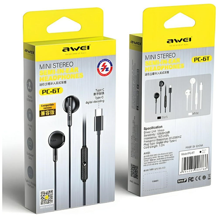 Слушалки AWEI stereo M0 M1-C, черни