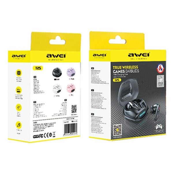 AWEI M0 5.3 T25 TWS+ слушалки със станция за зареждане, черни