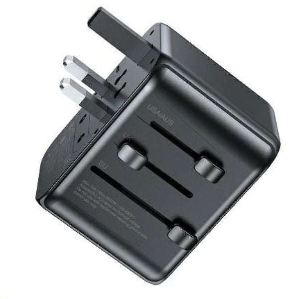 Зарядно AWEI Universal Travel GaN Charger US/AU/EU/UK, черно