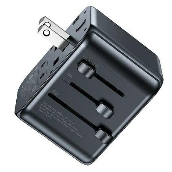 Зарядно AWEI Universal Travel GaN Charger US/AU/EU/UK, черно