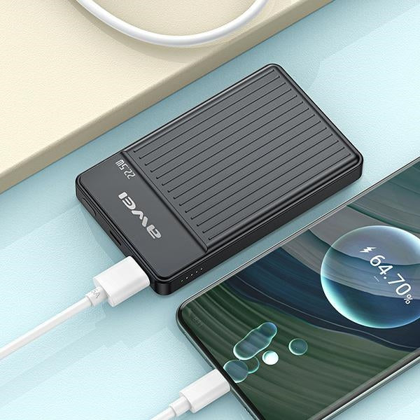 AWEI PowerBank MagSafe P33K 10000mAh22.5W, черен